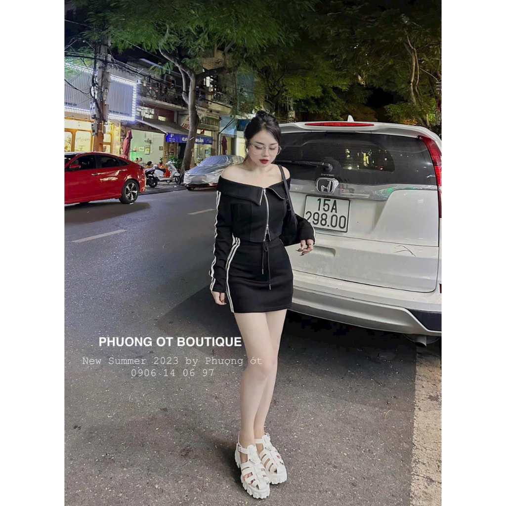 Set bẹt vai dây kéo bigsize tay dài thảo minhon mix chân váy kèm lót quần từ-60-90kg