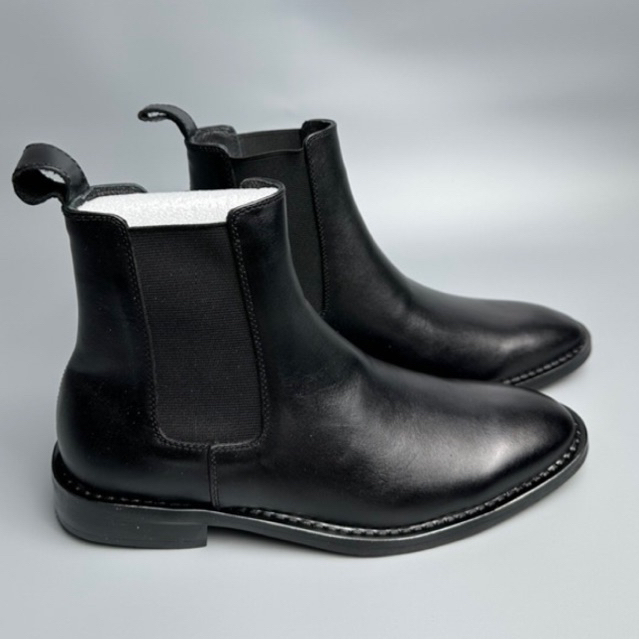 Giày Chelsea Boot Đế Gỗ Da Bò Nappa Nguyên Tấm Cổ Cao, Giày Chelsea Boots Nam Da Thật Viboots Cao Cổ Đế Phíp