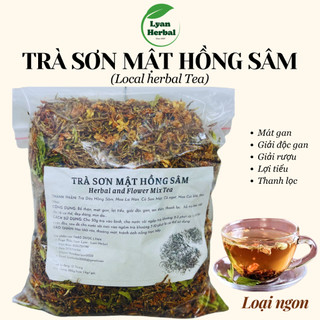 Trà Sơn mật Hồng sâm nhiều cỏ ngọt giúp ngủ ngon, trà thảo mộc mát gan giải độc gan
