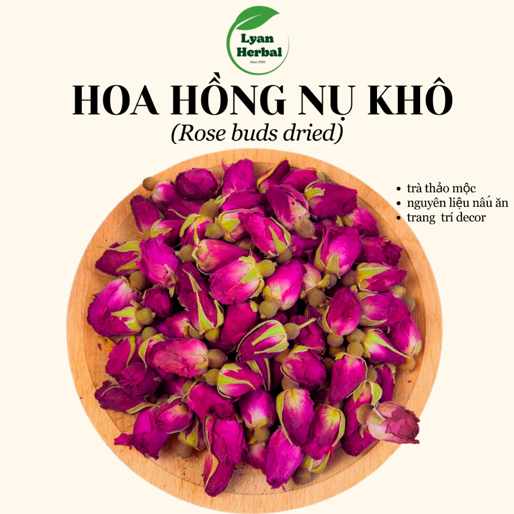 hoa hồng khô nụ hồng đà lạt sấy khô làm trà thảo mộc hoa hồng, hoa hồng trang trí decor