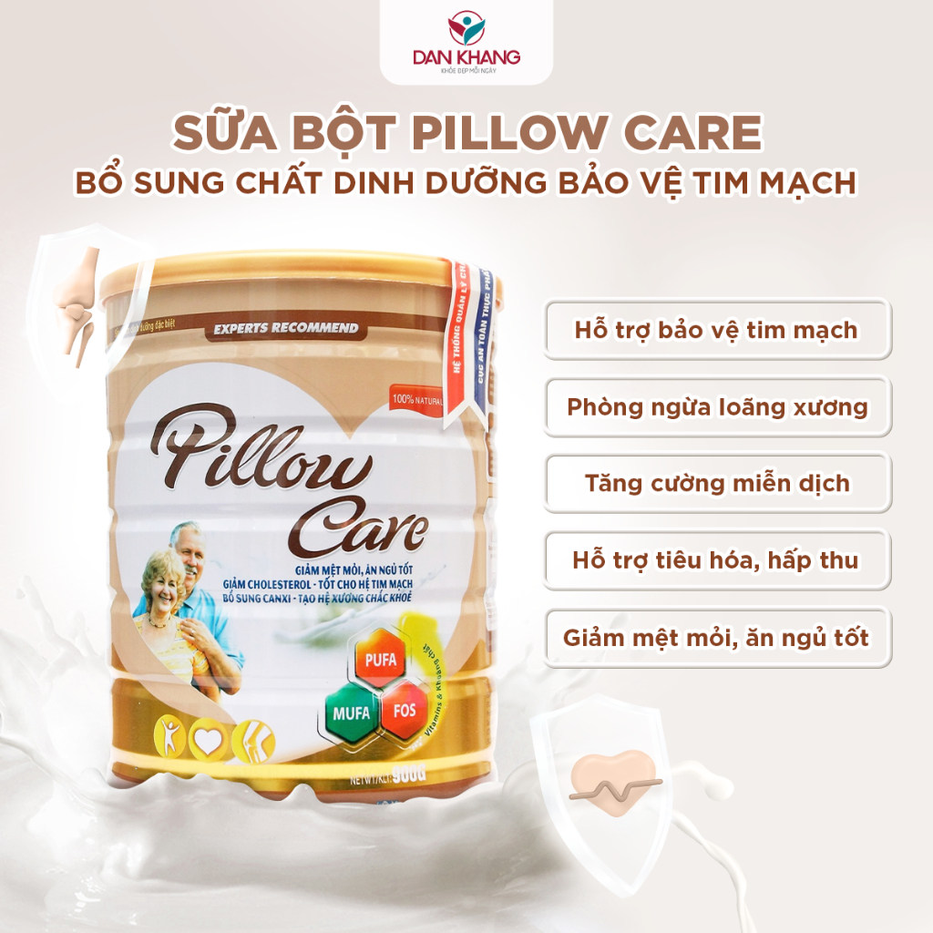 Sữa Bột Pillow Care A Dân Khang Bổ Sung Dưỡng Chất Giảm Mệt Mỏi Giảm Cholesterol Dành Cho Người Lớn Tuổi Hộp 400g