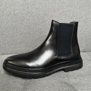 Giày chelsea boots da bò nguyên tấm cổ ôm, giày boot nam da thật viboots cao cổ đế cao su tăng chiều cao