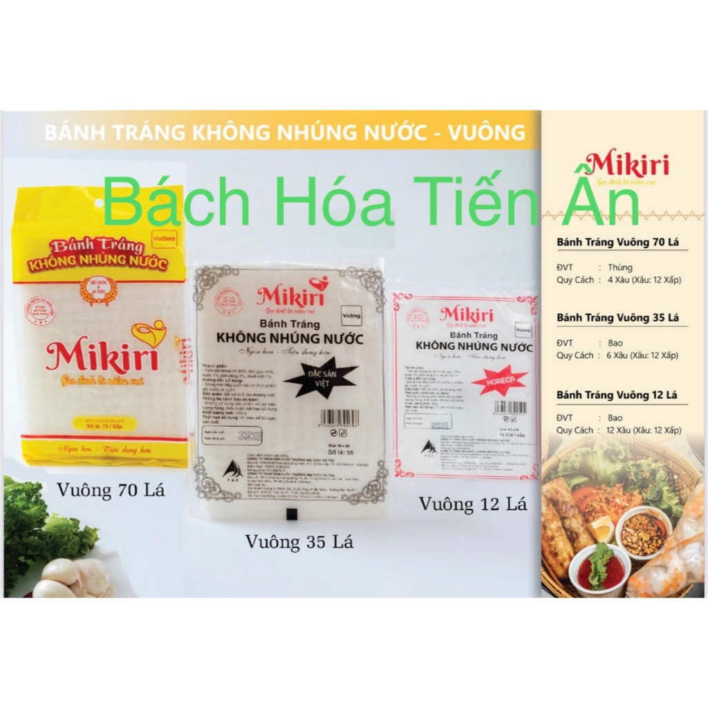 2 Xấp Bánh Tráng không nhúng nước Mikiri 2 x 35 lá