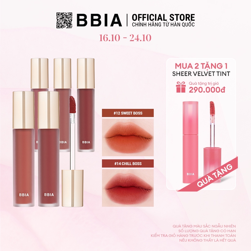 Son Kem Lì Thuần Chay Bbia Last Velvet Tint - V Edition - Version 3  5g Bbia Official Store