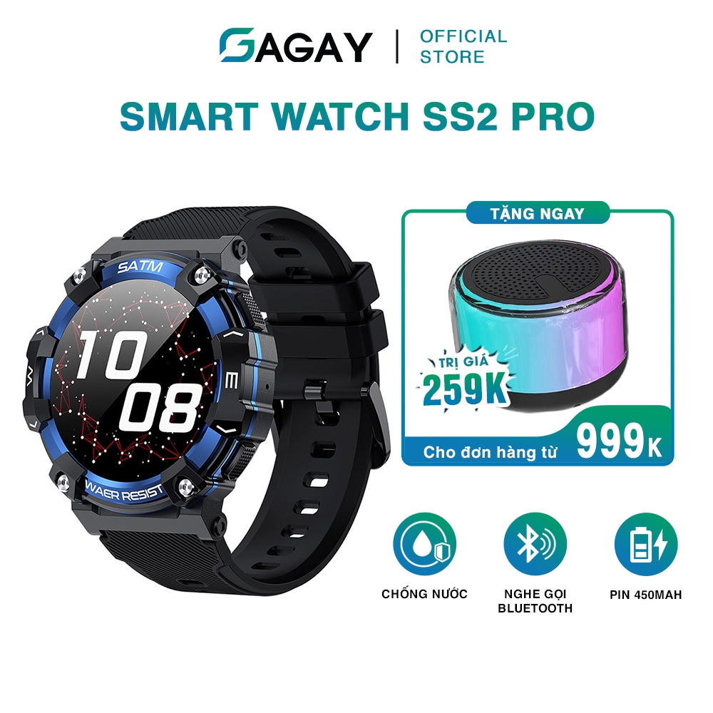Đồng hồ thông minh Smart watch G-SS2 Pro nghe gọi lướt web, đồng hồ thể thao đo nhịp tim, phân tích giấc ngủ GAGAY