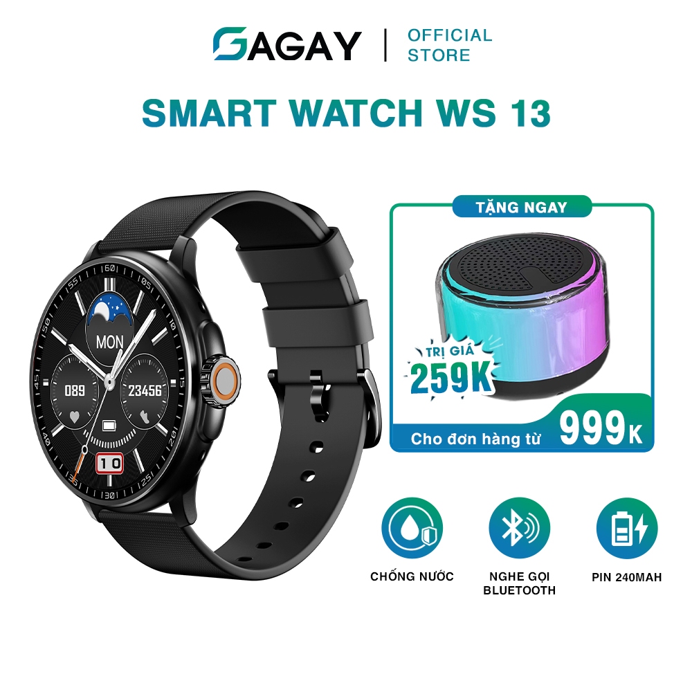 Đồng hồ thông minh G-WS 13 nghe gọi bluetooth, theo dõi nhịp tim, đồng hồ điện tử chống nước, đa chế độ thể thao GAGAY