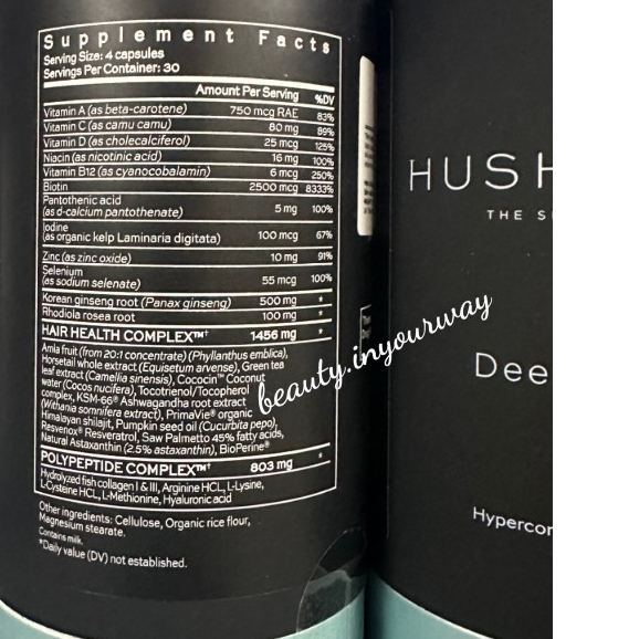 Viên Uống Tăng Cường Dinh Dưỡng Cho Tóc, Phục Hồi & Giảm Rụng Hush & Hush Deeply Rooted 120 viên