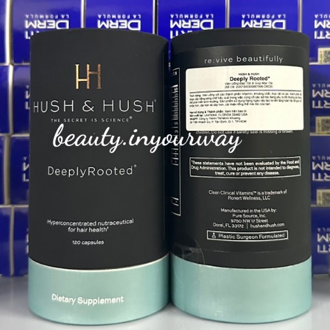 Viên Uống Tăng Cường Dinh Dưỡng Cho Tóc, Phục Hồi & Giảm Rụng Hush & Hush Deeply Rooted 120 viên