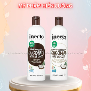 Bộ Dầu Gội Xả Dừa Inecto Coconut Cho Tóc Mềm Mượt, Phục Hồi Hư Tổn Tối Đa Made In UK 500ml