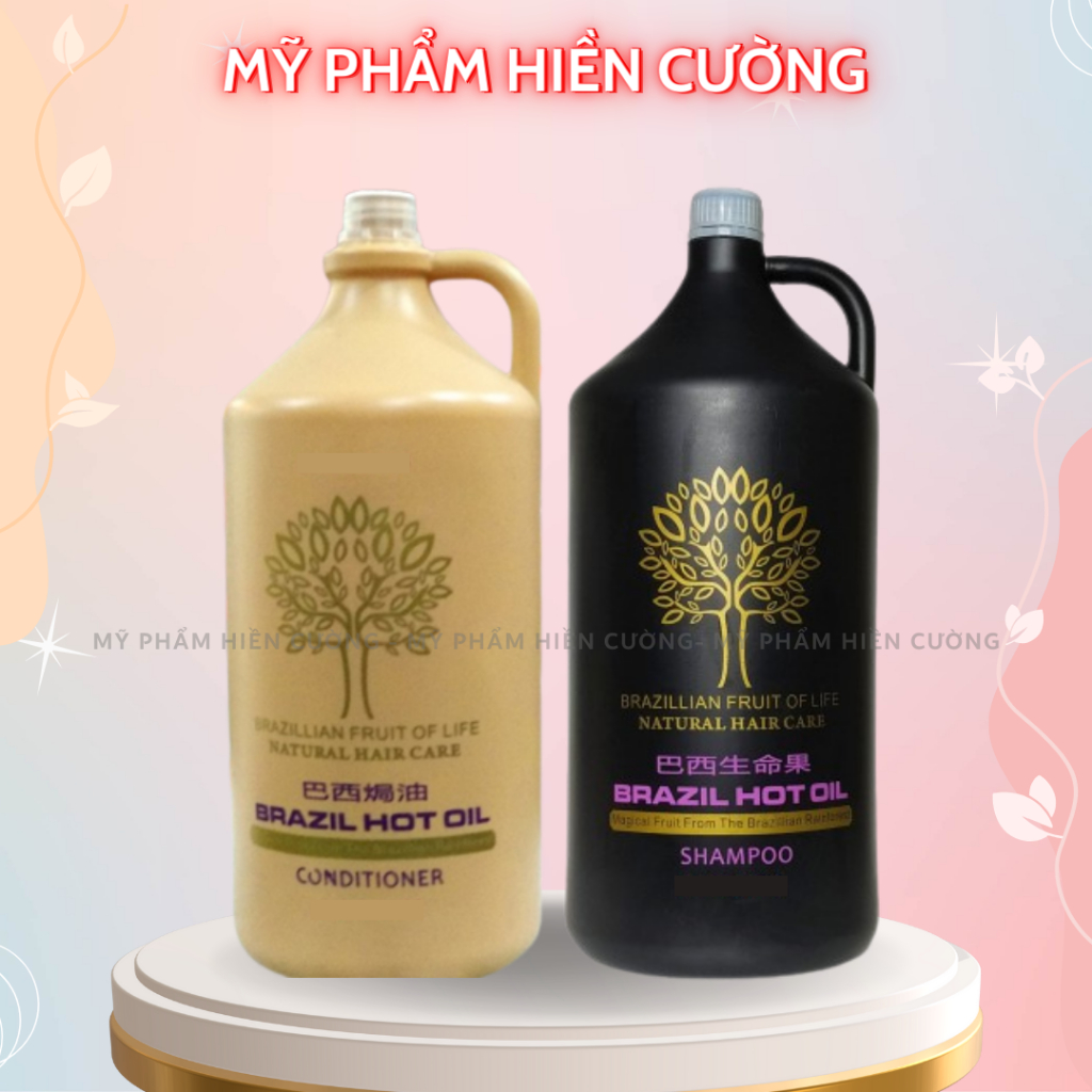 Dầu Gội, Dầu Xả Can Brazil Hot Oil Siêu Tiết Kiệm Size 5L Dùng Cho Salon Tóc Chuyên Nghiệp