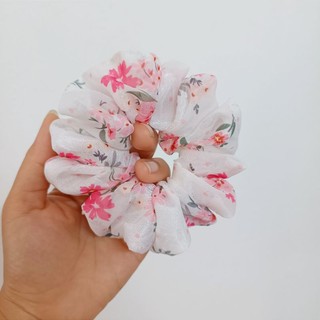 Dây buộc tóc Srcunchies Cột tóc vải tơ hoa nhí