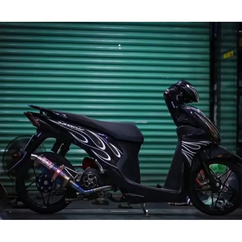 Tem xe vision 2014/2019 mẫu tem lửa xám dán xe đen