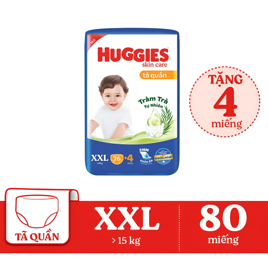 Tã quần Huggies Skincare Mega Jumbo XXL76+4