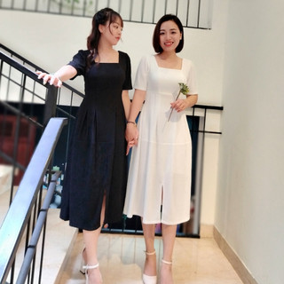Đầm váy thiết kế vải voan hàn quốc dài qua gối dự tiệc cưới, dạ hội, đi chơi - ms đầm d03