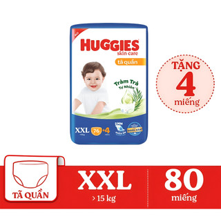 Tã quần huggies skincare mega jumbo xxl76+4 miếng