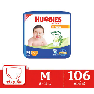 Tã quần huggies skincare mega jumbo m106 miếng