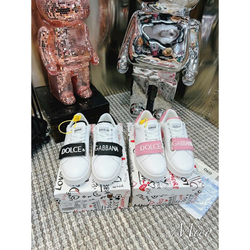 Giày thể thao nữ DG quai dán viền chữ hồng- Hàng QC fullbox