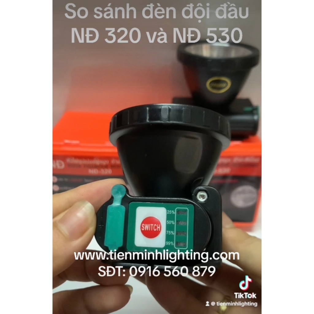 Đèn đội đầu NĐ-320, công suất 1000W, gắn chip led T6 siêu sáng