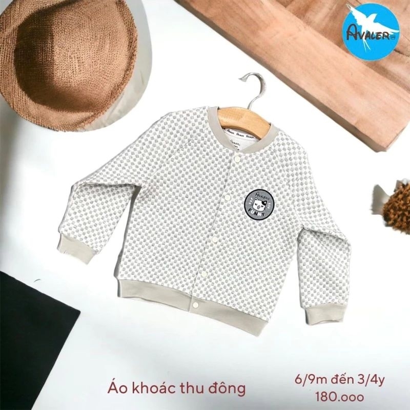 Áo khoác trần bông, gile lót lông Avaler có mũ cho bé