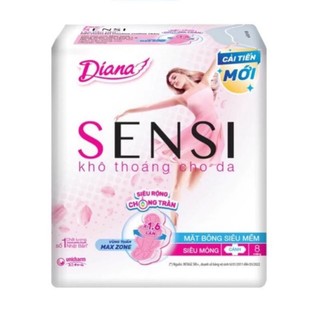 Băng vệ sinh diana sensi có cánh - siêu mỏng gói 8 miếng