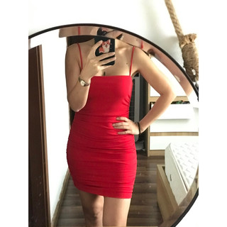 Đầm 2 dây nhún thân sale