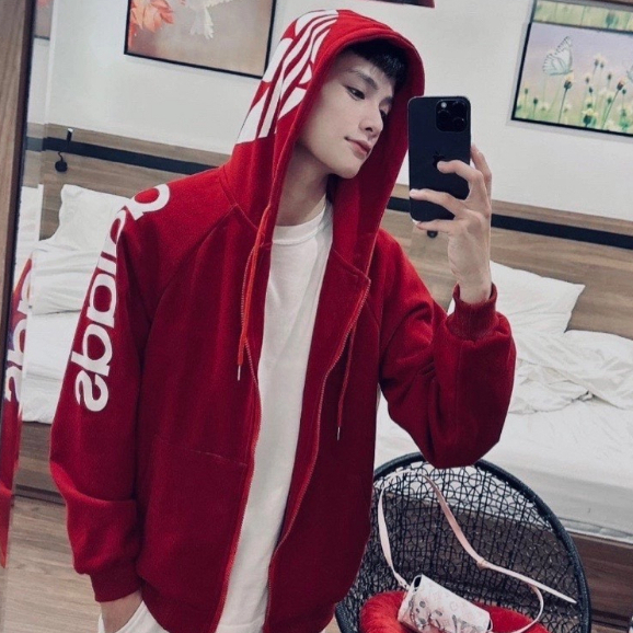 Áo Khoác Hoodie khóa adi.das Họa Tiết , Áo Hoodie khóa Chất Liệu Vải Nỉ Bông Dày Dặn Có Mũ Siêu Hot Cháy Phố