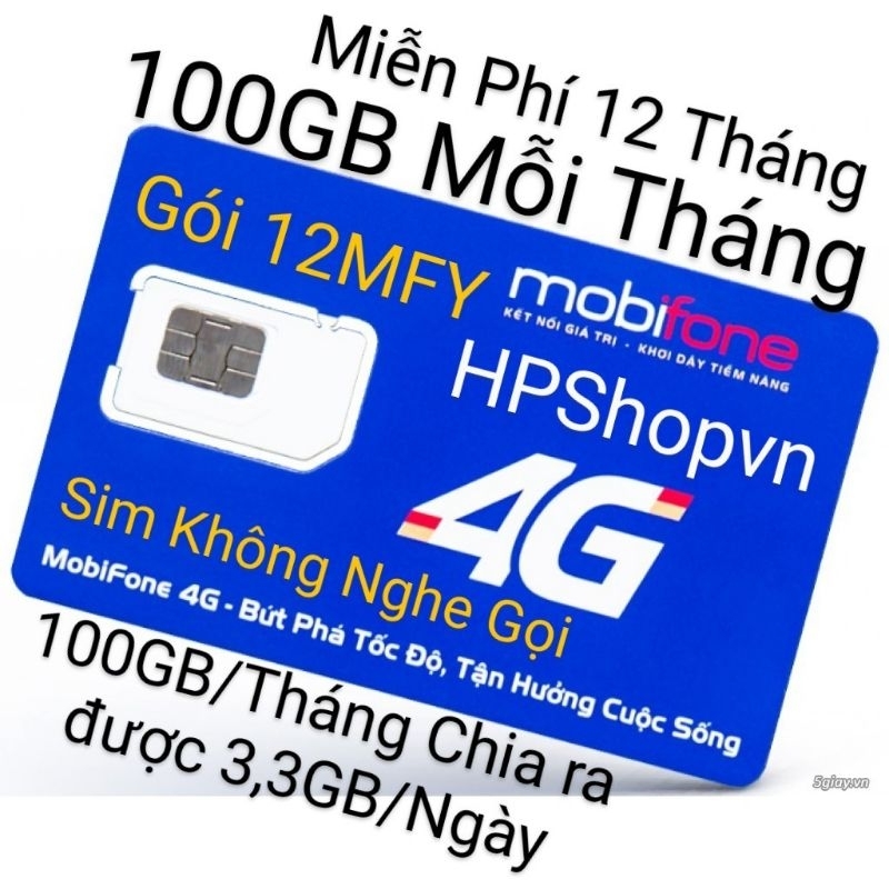 SIM 4G 12MFY MOBIFONE 100GB THÁNG X 12 THÁNG, 12MDT50, 6MDT150
