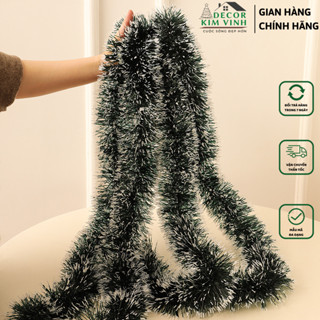  Phụ kiện giáng sinh Mẫu B8 dây lá thông giả kèm nơ nhí dài 2m Trang Trí Noel Decor Nhà Cửa 