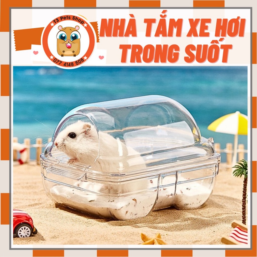 Nhà tắm xe hơi trong suốt đủ 3 size dành cho hamster