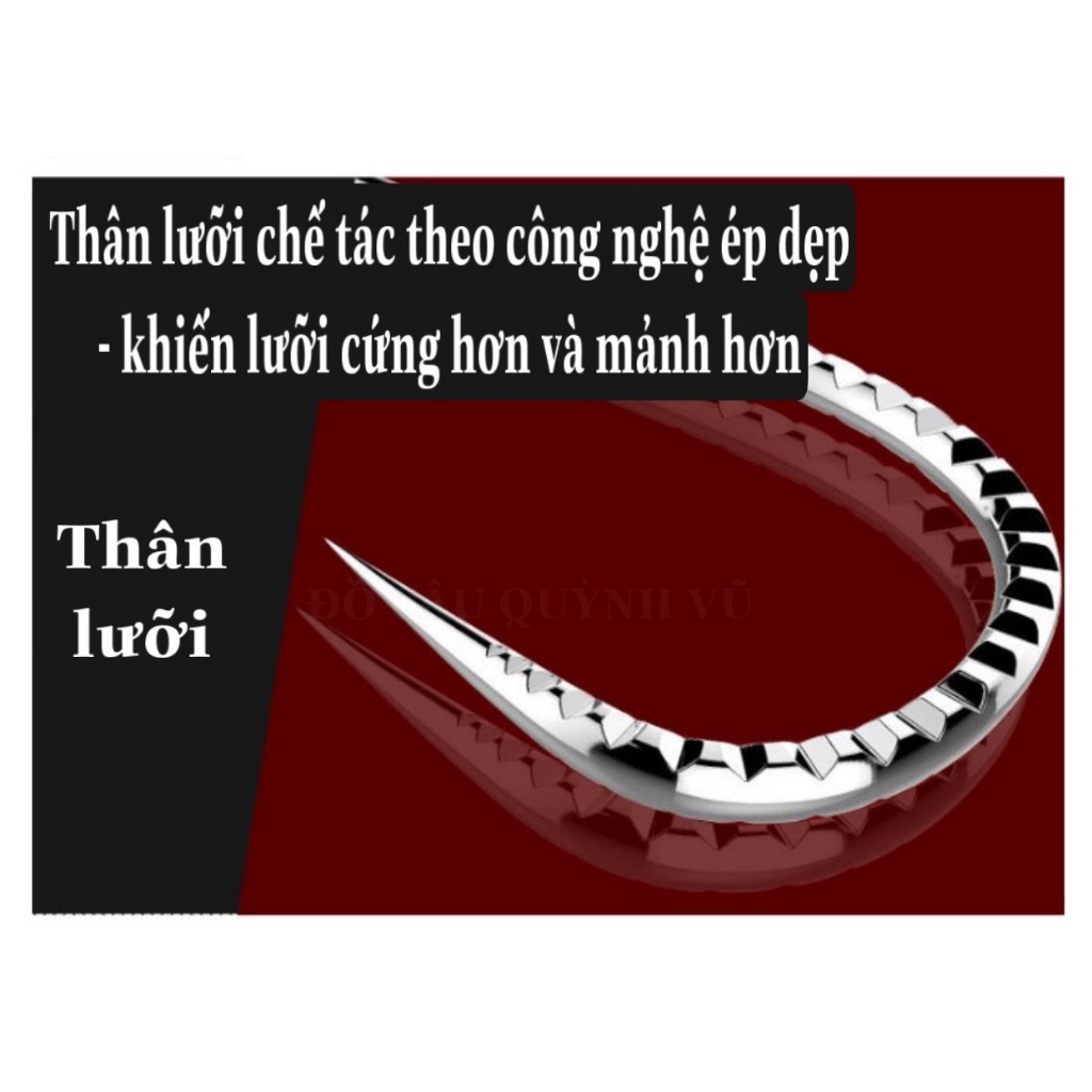 Lưỡi câu cá Vẩy Rồng siêu mảnh, siêu nhẹ, cứng, lưỡi câu đơn câu đài