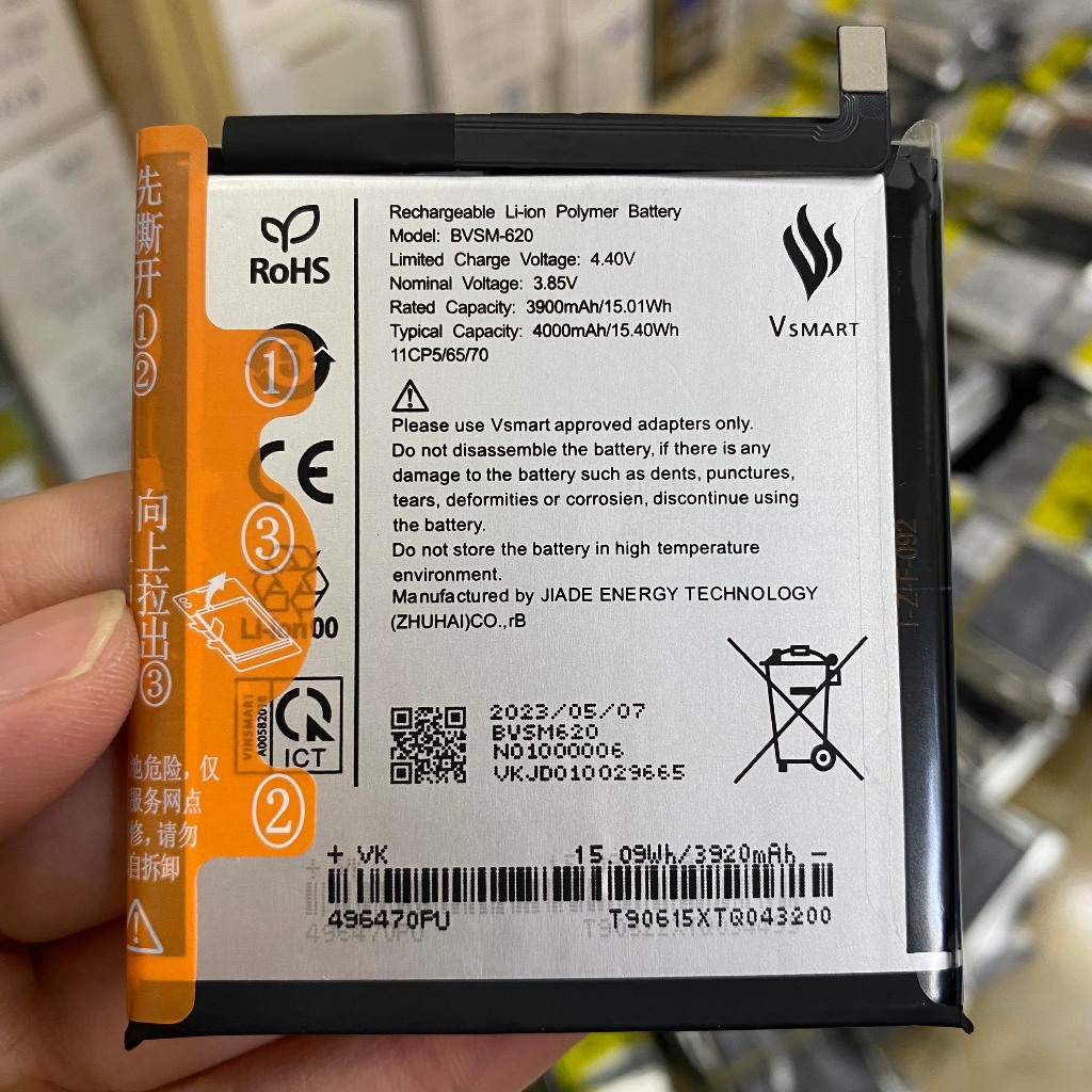 Pin zin Vsmart Live  bao test đổi mới