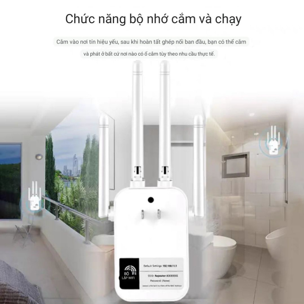 Kích sóng wifi tenda 4 râu độ nhạy cao xuyên tường siêu mạnh, 2 cổng lan có thêm chức năng phát wifi từ dây Lan