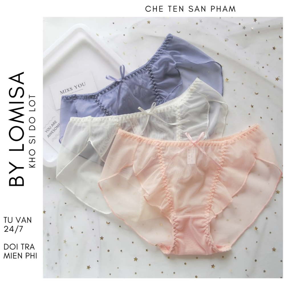 Quần lót ren lưới xuyên thấu siêu co giãn cao cấp sexy giành cho nữ freesize từ 45 -56kg by LOMISA - QR0031