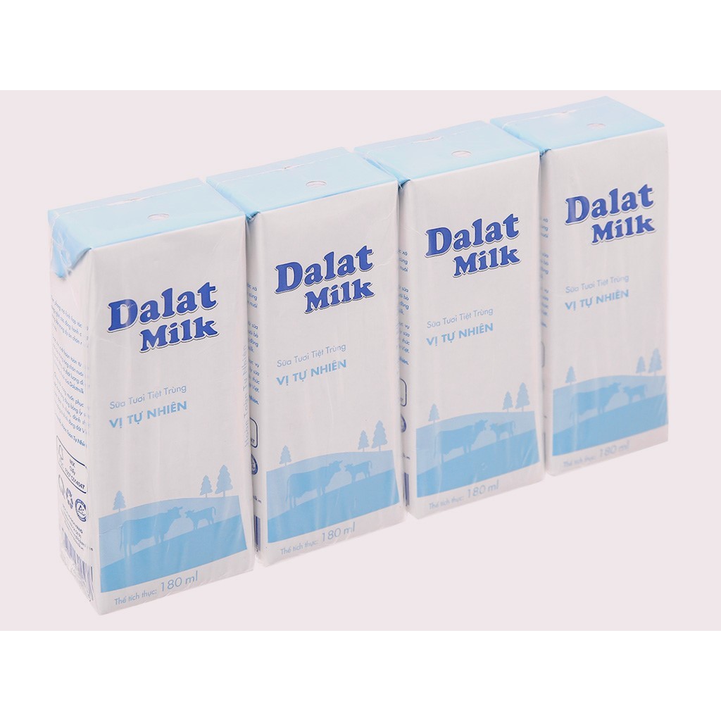 Thùng 48 hộp sữa tươi tiệt trùng Dalatmilk 180ml