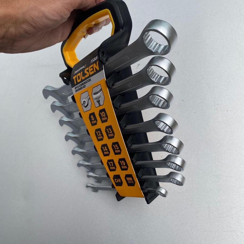 Bộ cờ lê vòng miệng 8 chi tiết TOLSEN 15887, bộ chìa khoá vòng miệng 8 chi tiết 8-19mm