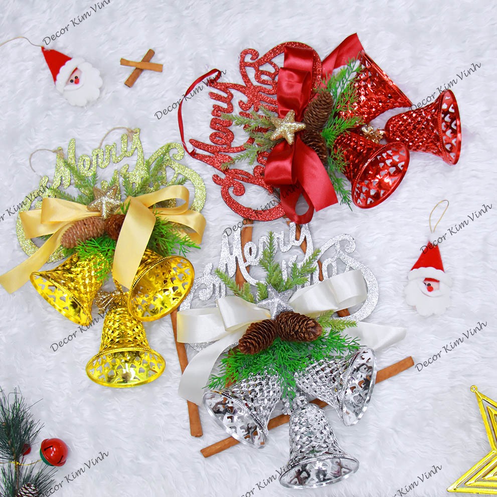 Chùm Chuông Giáng Sinh Nhiều Chuông Treo Merry Trang Trí Noel