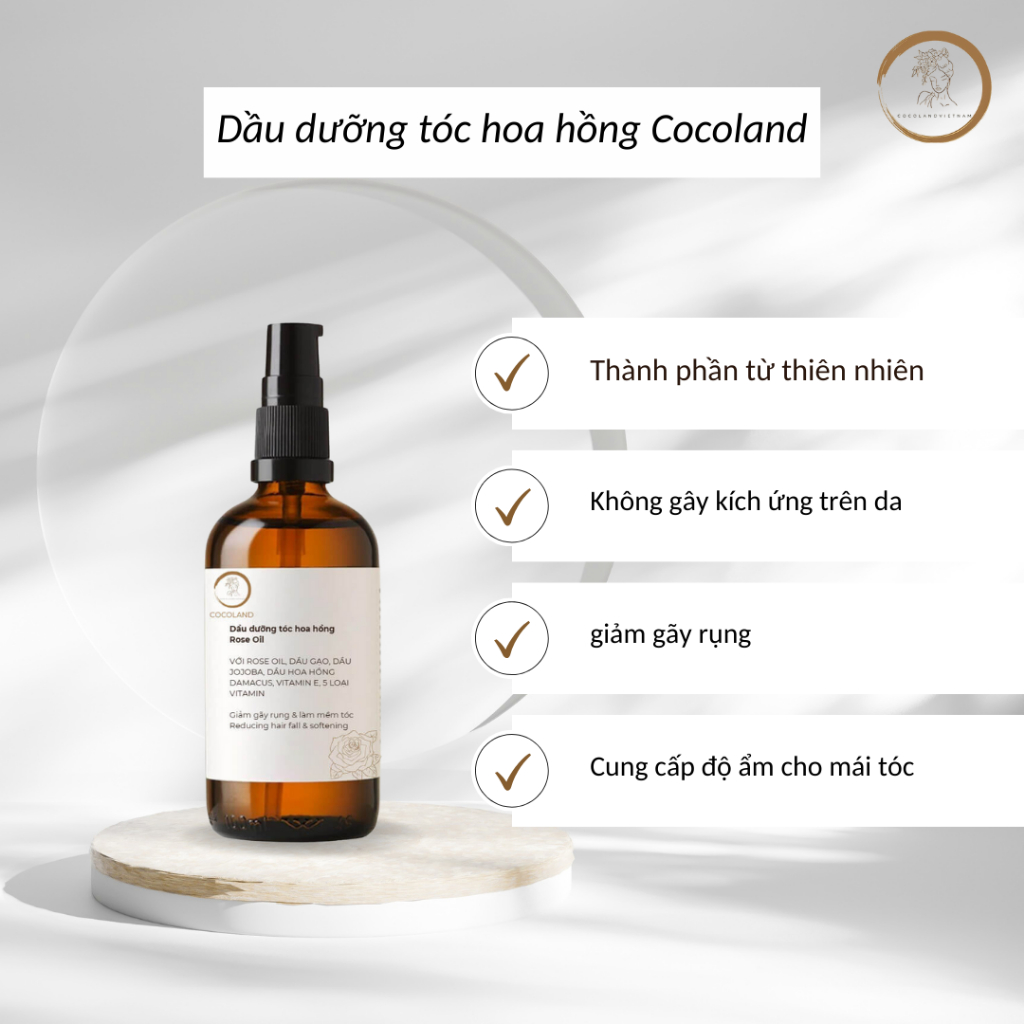 Dầu dưỡng tóc hoa hồng Cocoland 250ml