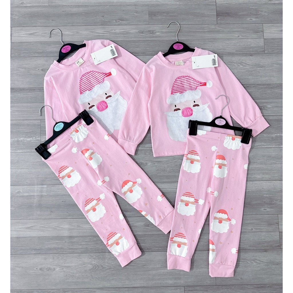 Đồ bộ bé trai bé gái chất cotton co giãn bốn chiều mẫu ông già noel siêu xinh d116