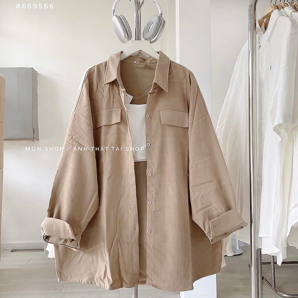 Sơ mi khoác túi nắp 669566 + bán kèm bra