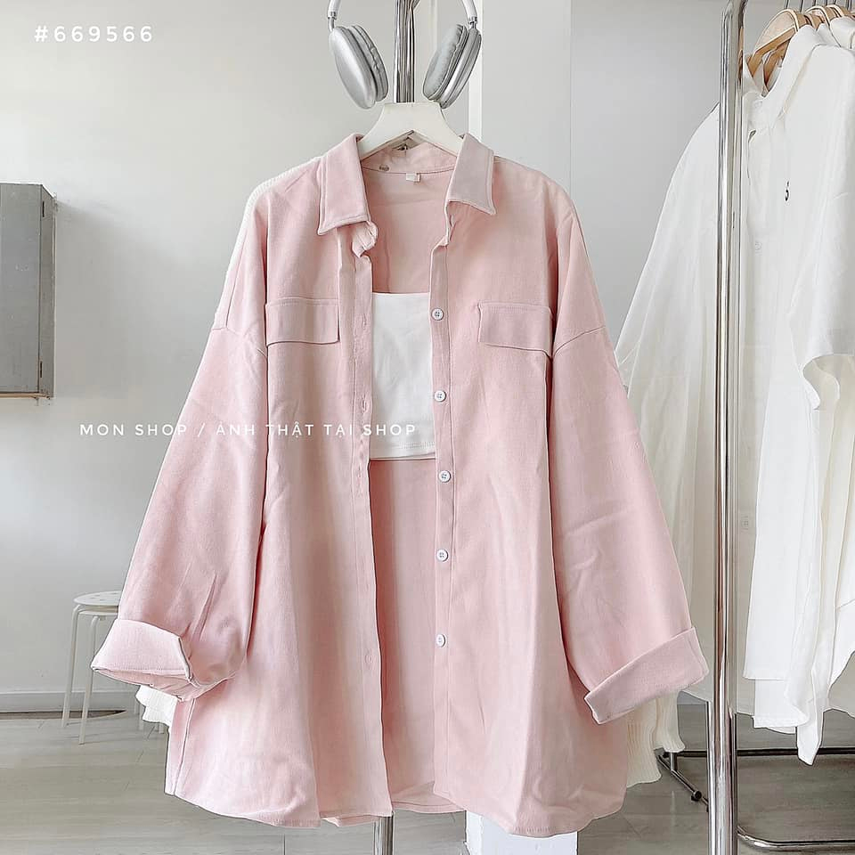 Sơ mi khoác túi nắp 669566 + bán kèm bra