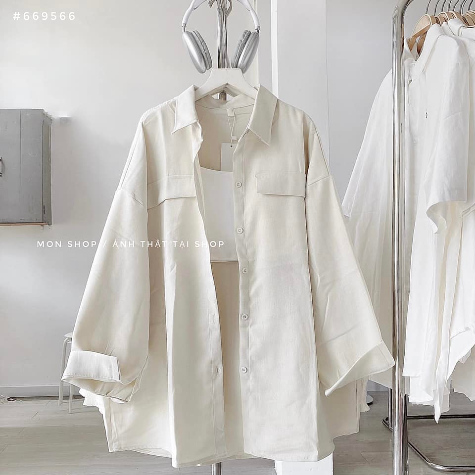 Sơ mi khoác túi nắp 669566 + bán kèm bra