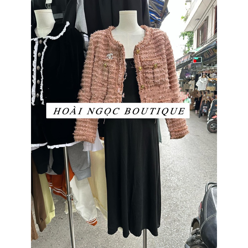 SÉT ÁO DẠ VÀ VÁY HAI DÂY DÁNG XOÈ