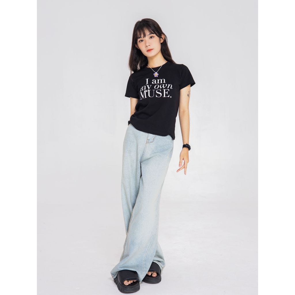 COMBO Áo Thun Baby Tee Unisex I AM MY OWN MUSE BABY TEE + Áo Thun Baby Tee Unisex IT’S ABOUT STYLE BABY TEE 100% Cotton