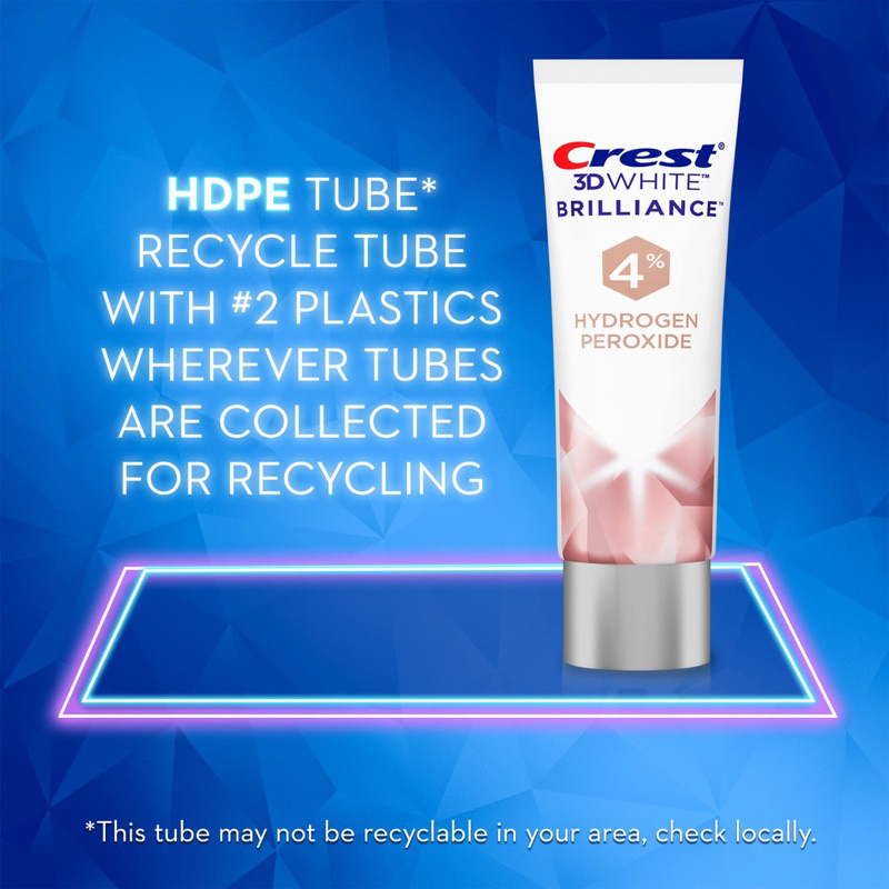 Kem đánh răng Crest 3D White Brilliance 4% Hydrogen Peroxide làm trắng răng siêu cấp