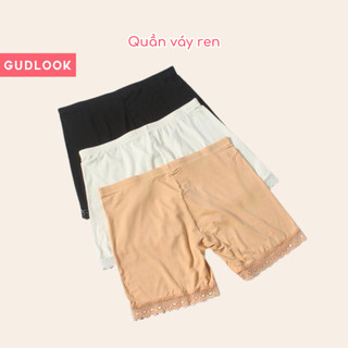 Set 3 Quần Mặc Trong Váy GUDLOOK Cotton Phối Viền Ren