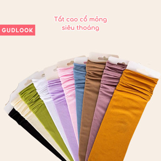 Tất Nữ Cotton Tăm Mỏng GUDLOOK Cổ Cao Unisex Màu Sắc Đa Dạng