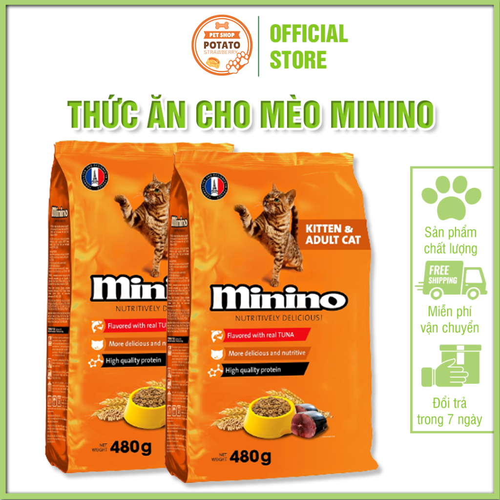 Thức ăn cho mèo từ 3 tháng tuổi Minino Cat loại 480g/1.3kg Potatoshop