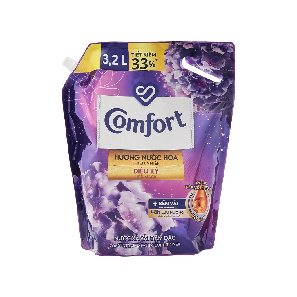 Nước xả vải comfort hương nước hoa thiên nhiên bella/sofia túi 3.2L