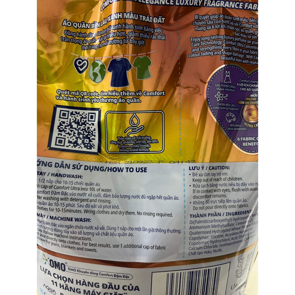 Nước xả vải comfort hương nước hoa thiên nhiên bella/sofia túi 3.2L