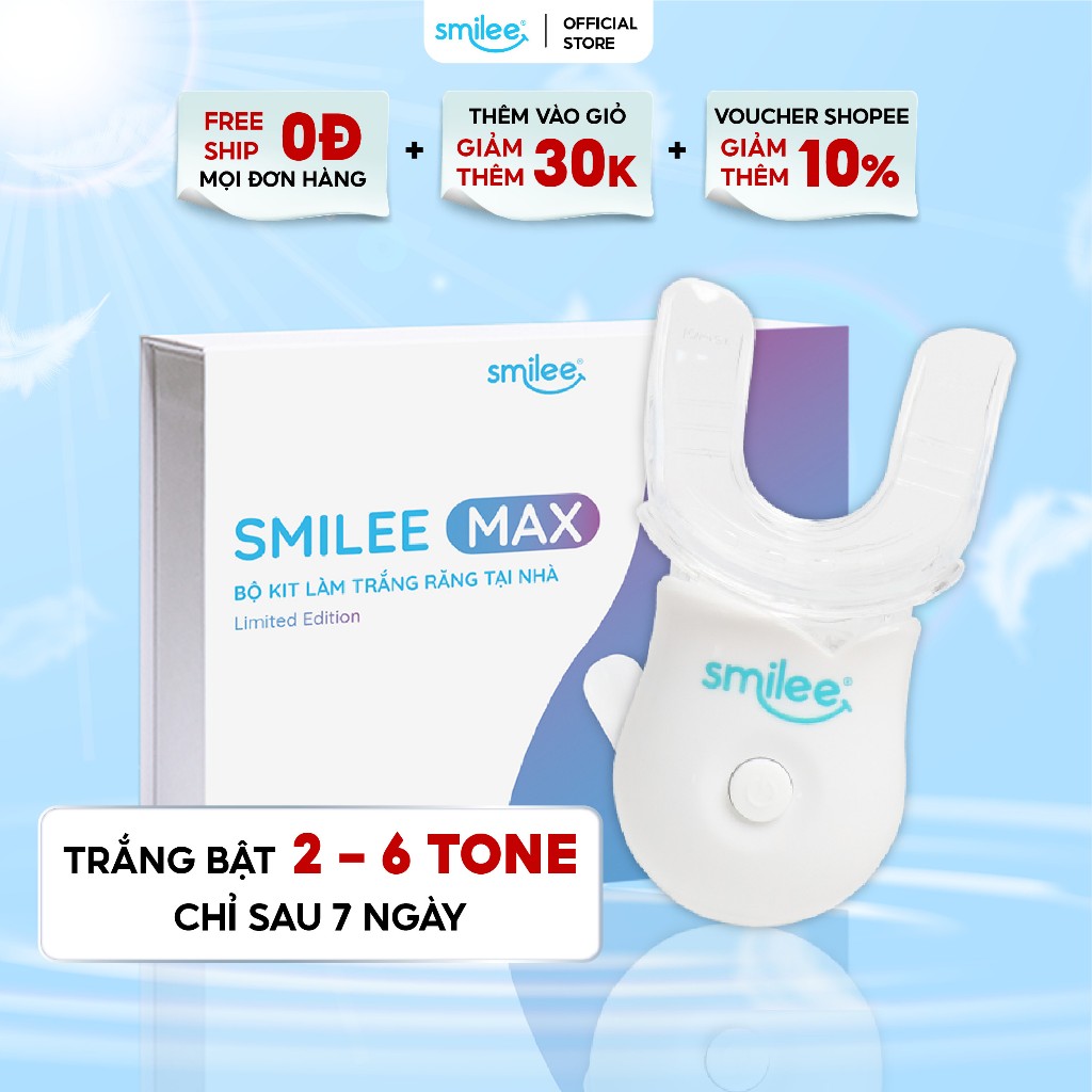 Bộ Kit làm trắng răng tiện lợi và an toàn sử dụng tại nhà Smilee Max Chính Hãng